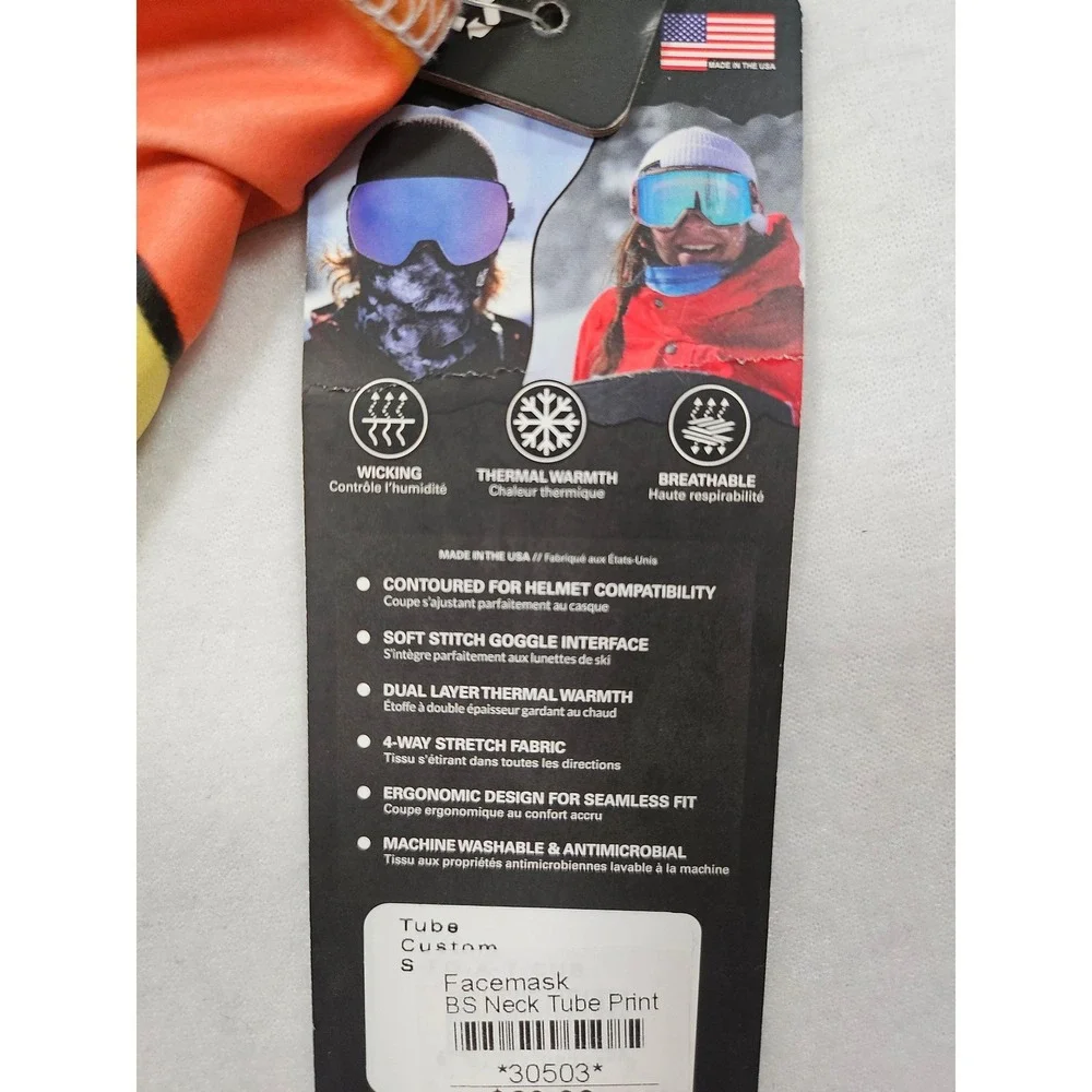 BlackStrap The Tube Mission Ridge Ski Facemask Neck Gaiter Sun Orange Blue NEW